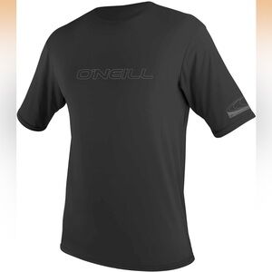 NWT O'Neill Boys Kids Black Short-Sleeve Rash Guard Swim Shirt UPF 50 + Size 4
